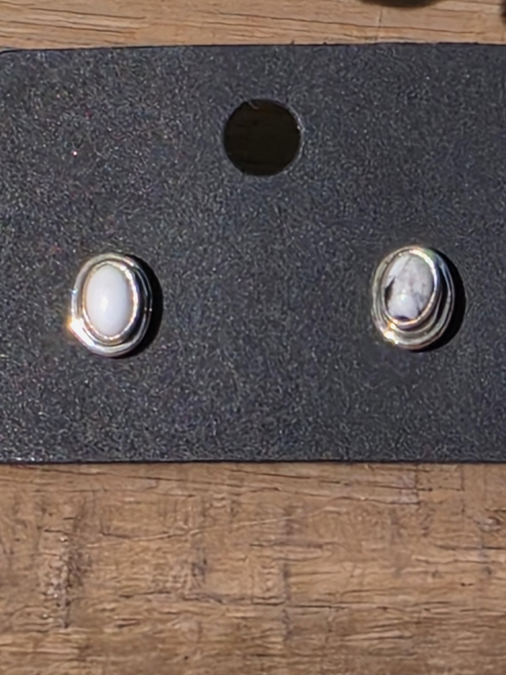 Sterling Silver White Buffalo Stud Earrings